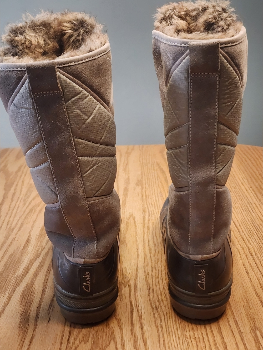 Clarks Muckers Storm Beige Fur Line Boots Womens Size 6.5 Winter Hiking Fall - Picture 6 of 9